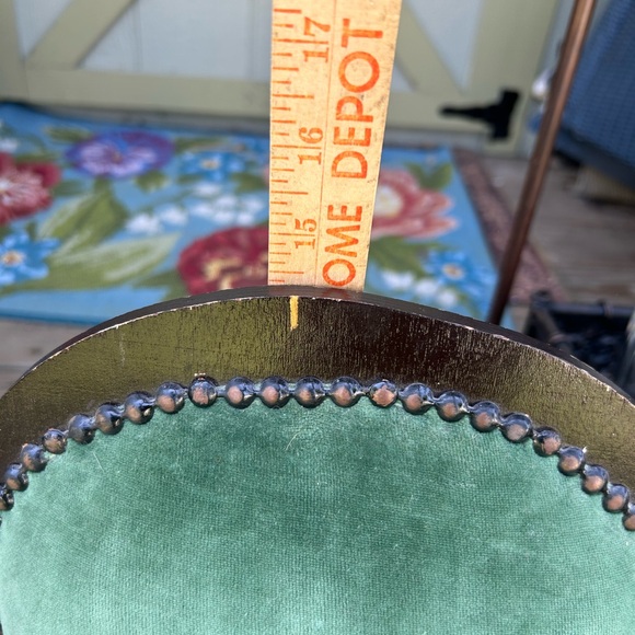 Vintage Victorian Green Velvet Upholstered Doll Chair - Picture 9 of 9